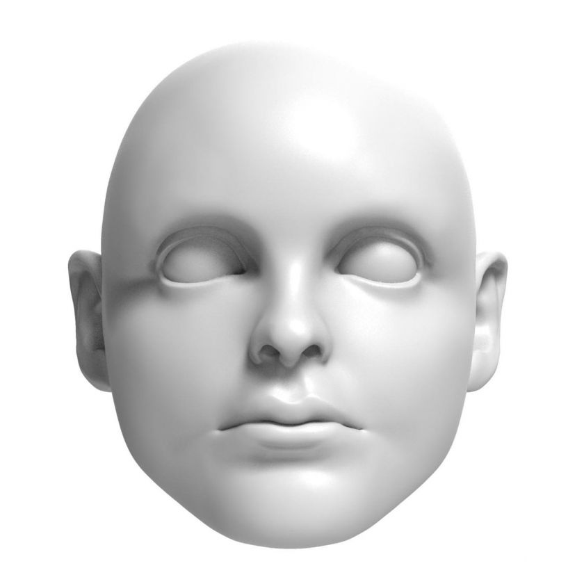 3D Model of 13 years old boy head for 3D print 115 mm