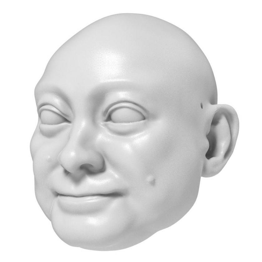 3D Model of prosperous man's head for 3D print 130 mm