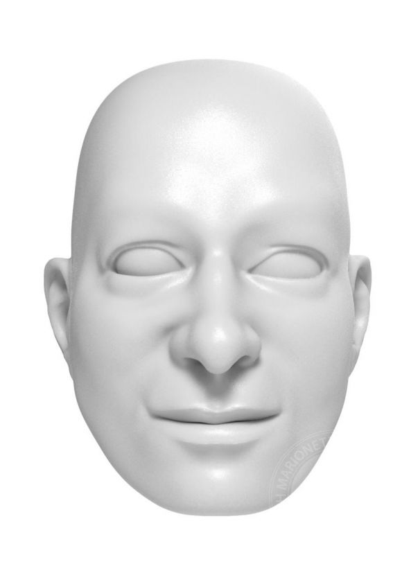 3D Modèle de tête d'un homme jeune pour l'impression 3D 90mm