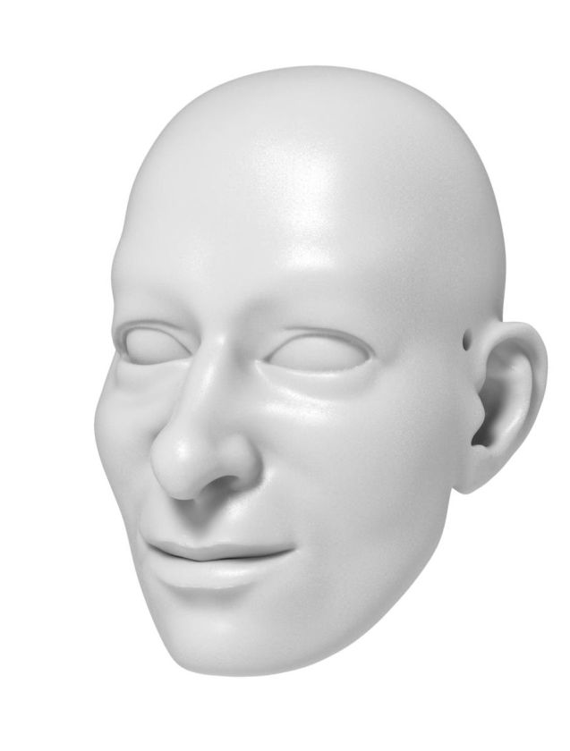 3D Modèle de tête d'un homme jeune pour l'impression 3D 90mm