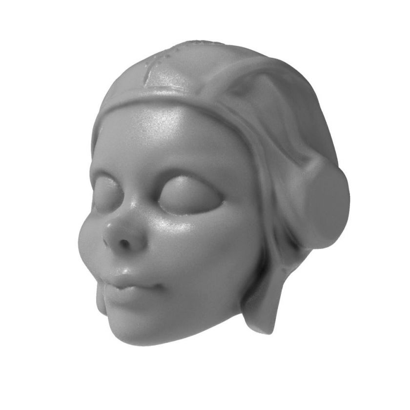 3D Model hlavy mladého pilota pro 3D tisk 100 mm