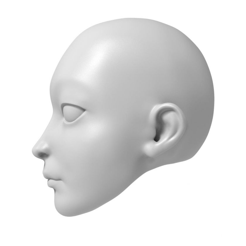 3D Modèle de tête d'une Princesse pour l'impression 3D 127 mm