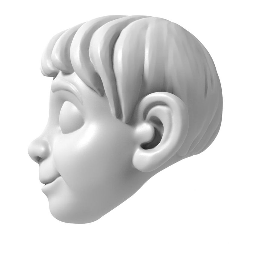 COCO – Junge im animierten Stil - Kopfmodell für den 3D-Druck 135 mm