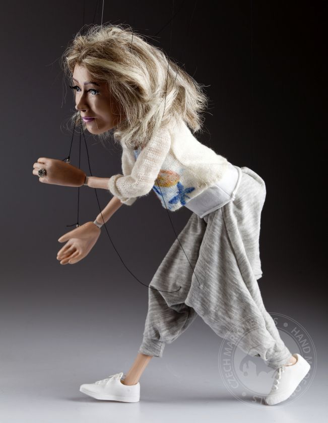 Portrait marionette Blonde Lady - 80cm (30inch), movable mouth
