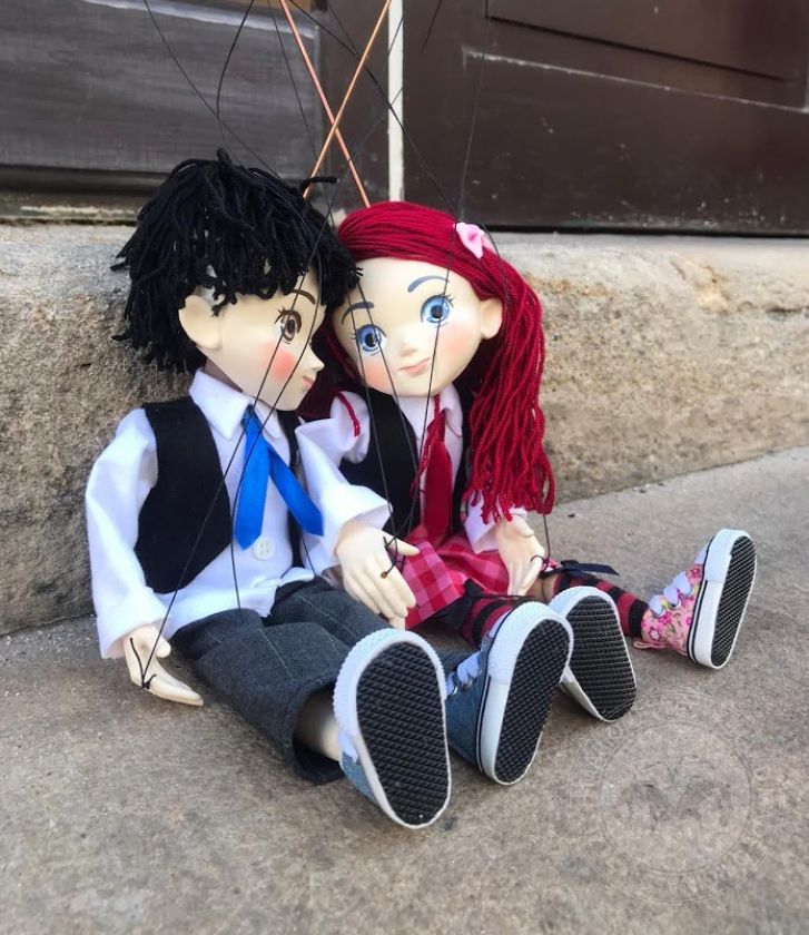 Marionette couple in Manga style