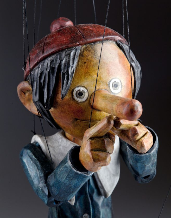 Marionnette en bois à long nez de Pinocchio Jeux et jouets en bois