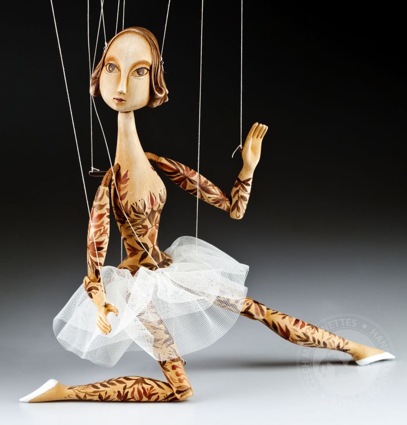 Originální dřevěná marioneta - Balerína