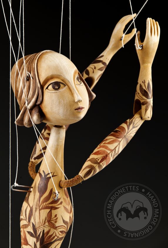 Originální dřevěná marioneta - Balerína