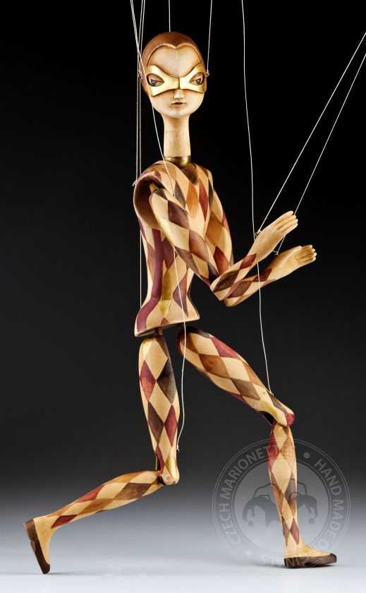 Harlequin  wooden marionette