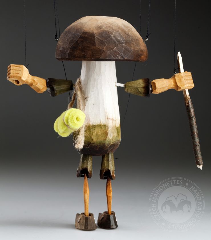 Pan Hříbek – loutka lesního houbového skřítka