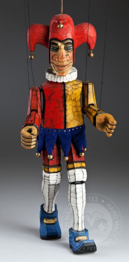 Jester aus Lindenholz - Marionette im Retro-Stil