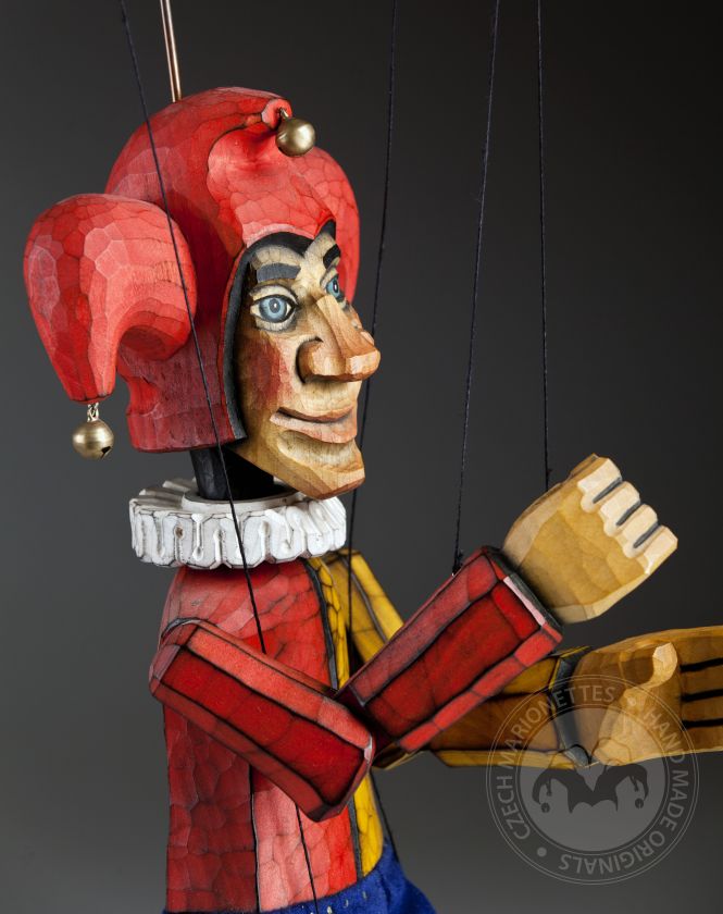 Bouffon en bois de tilleul - marionnette de style rétro