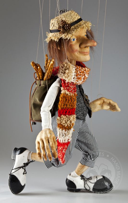 Two exclusive hand-carved custom marionettes - charming gnomes