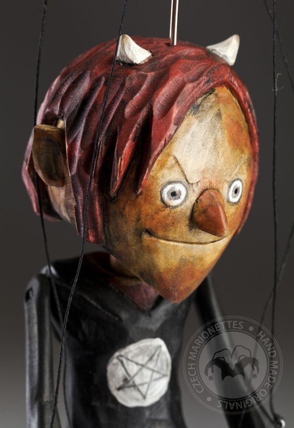 Superstar Devil - a hand carved string puppet with an original look