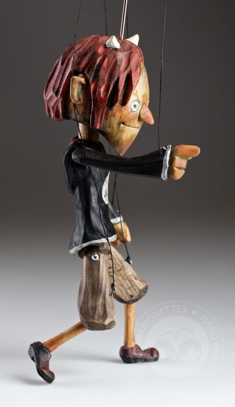 Superstar Devil - a hand carved string puppet with an original look