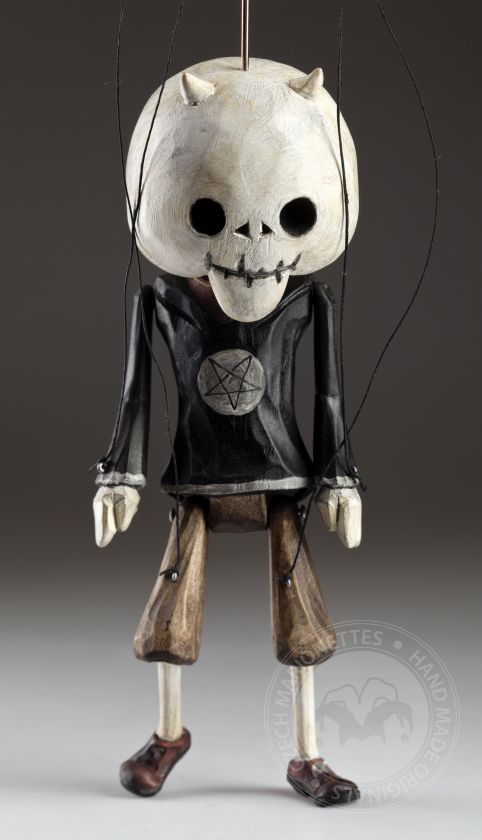 Superstar Diavolo scheletro - un burattino di legno con un aspetto originale