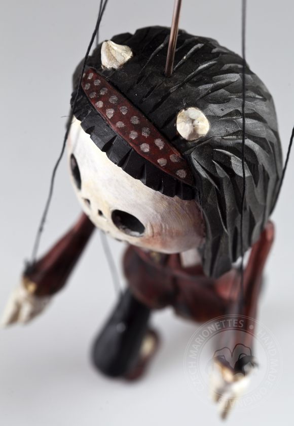 Superstar Skeleton of Devil lady - a hand carved string puppet with an original look