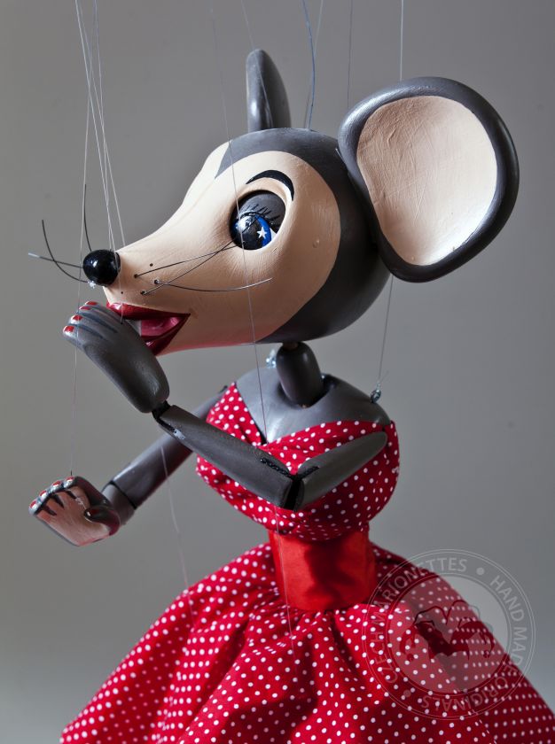 Dancing Mouse in a red dress – 24inches marionette on profi level