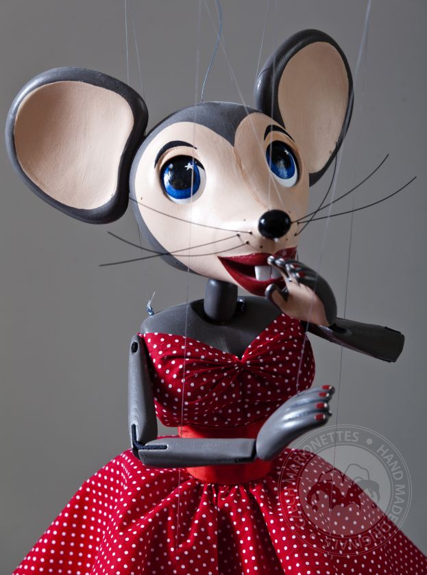Dancing Mouse dans une robe rouge - marionnette 24 pouces au niveau profi