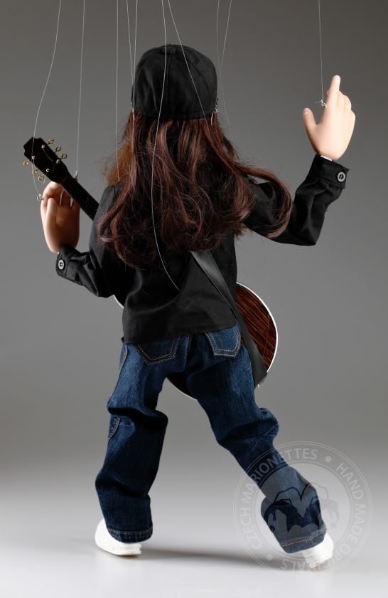 Musiker Marionette nach Maß mit Gitarre - 60cm groß Basic