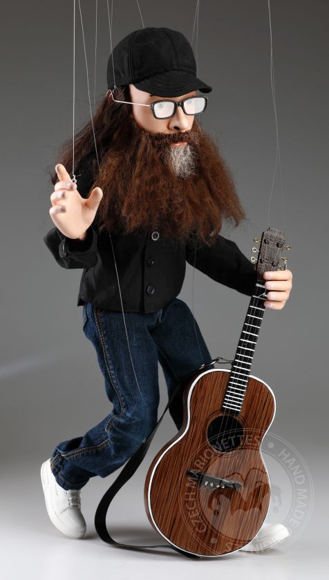 Marionetta musicista su misura con chitarra - alta 60cm basic