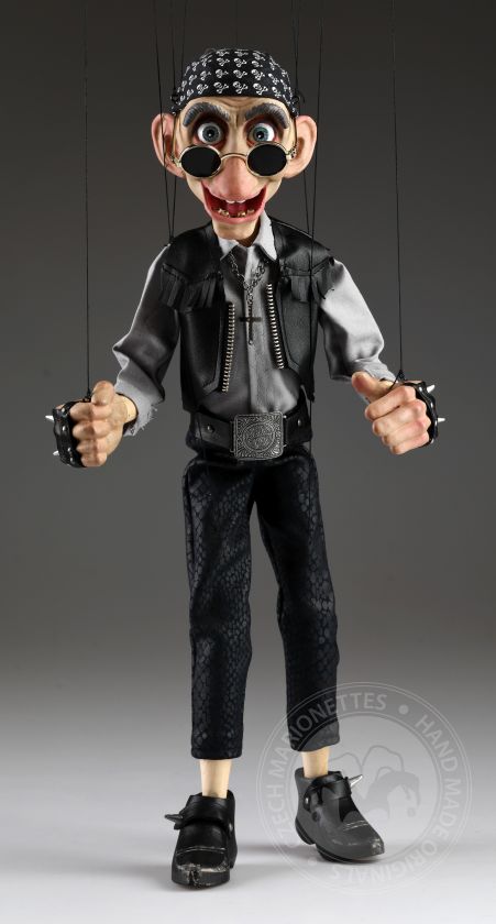 Bob le Motard, marionnette de 45cm parfaitement mouvante