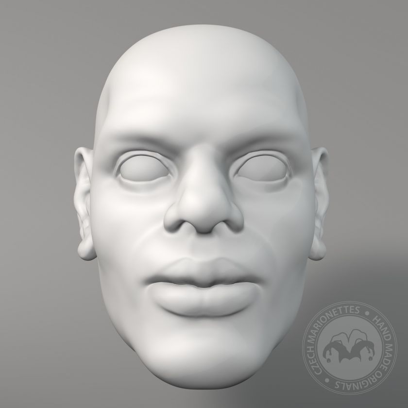 Lebron James, 3D-Modell eines Männerkopfes (für 100 cm Marionette, bewegliche Augen und Mund)