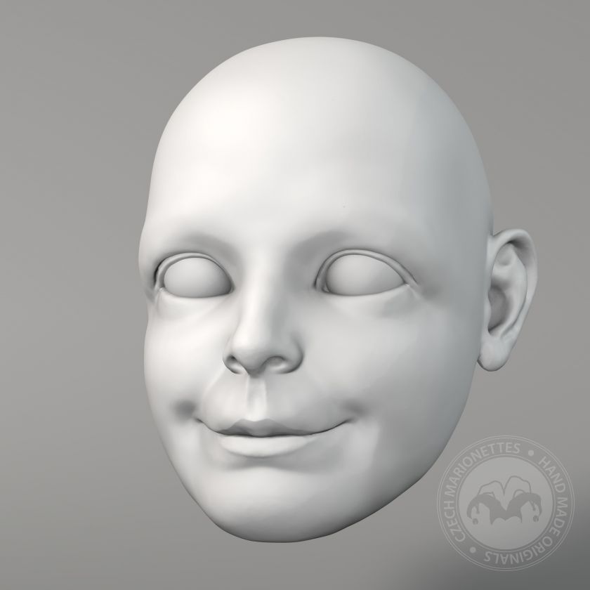 Holčička, 3D model hlavy pro 60cm loutku, stl pro 3D tisk