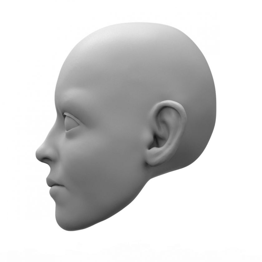 Beautiful miss, 3D Model of a miss's head, for 24 inches marionette, stl file