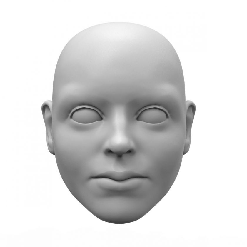Sličná slečna, 3D model hlavy pro 60cm loutku, stl file pro 3D tisk