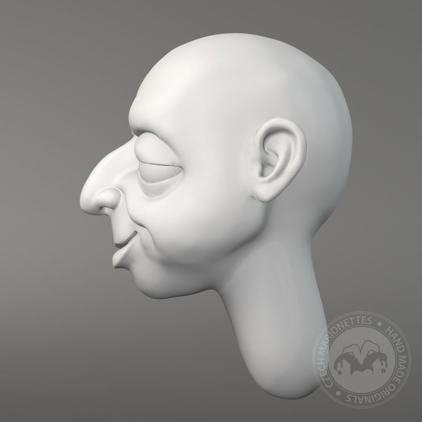 Parker de J.M.Blundall, modèle 3D de la tête