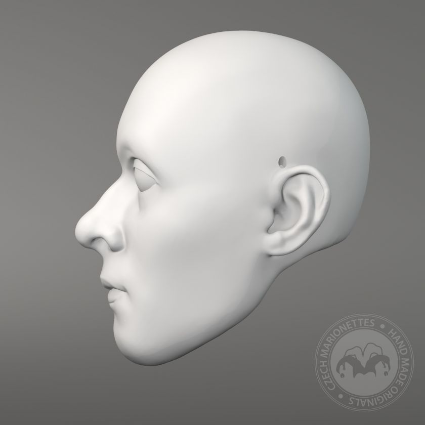 Calmo uomo di mezza età, modello 3D della testa