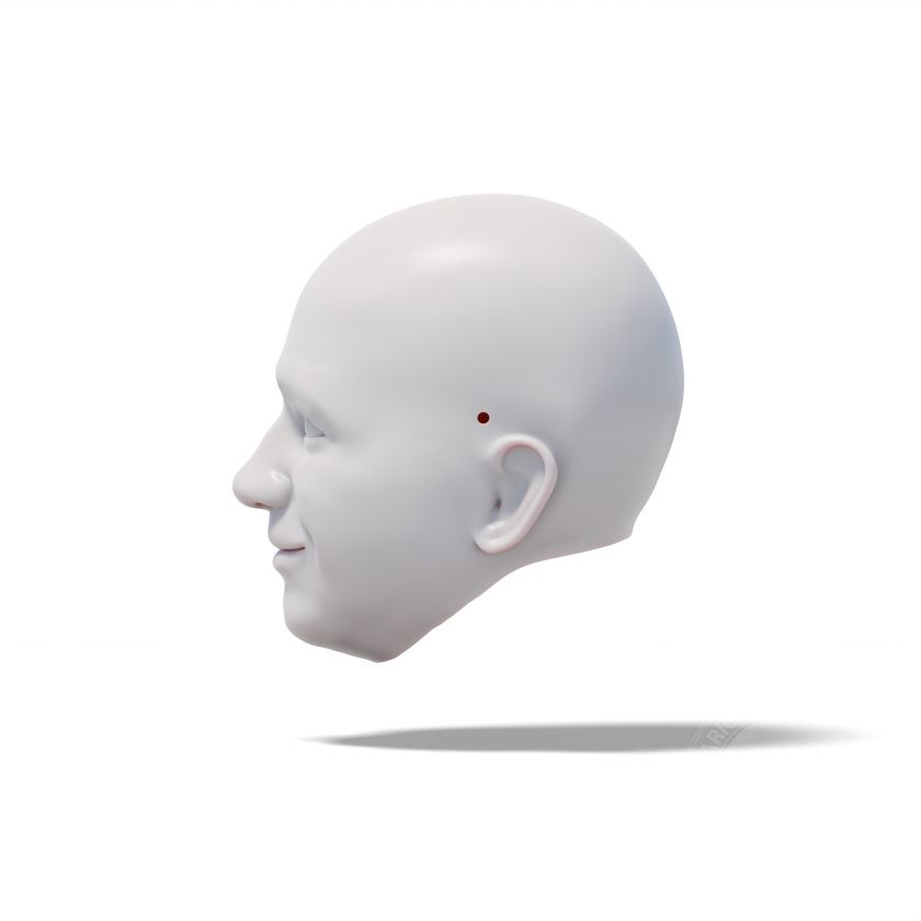 3D-Modell eines glücklichen Männerkopfes für den 3D-Druck