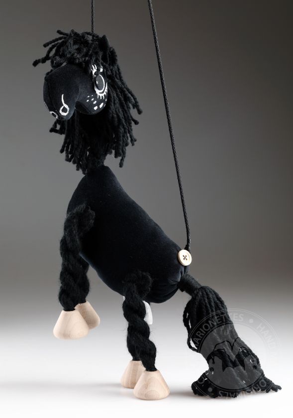 Černý koník - měkká loutka Pepino