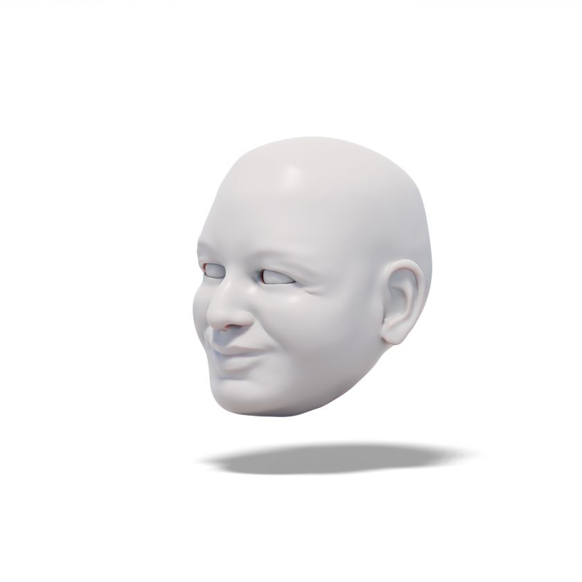 3D-Modell eines freundlichen Menschenkopfes für den 3D-Druck
