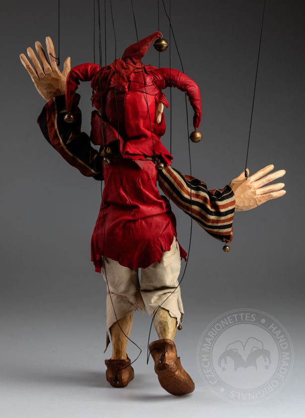 Lester The Jester - Handgeschnitzte Holzmarionette