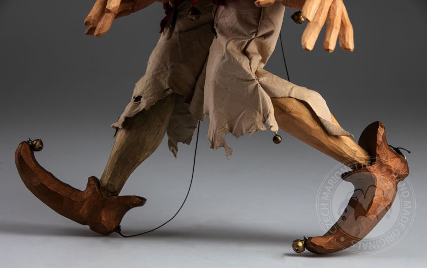Lester The Jester - Wooden hand-carved marionette