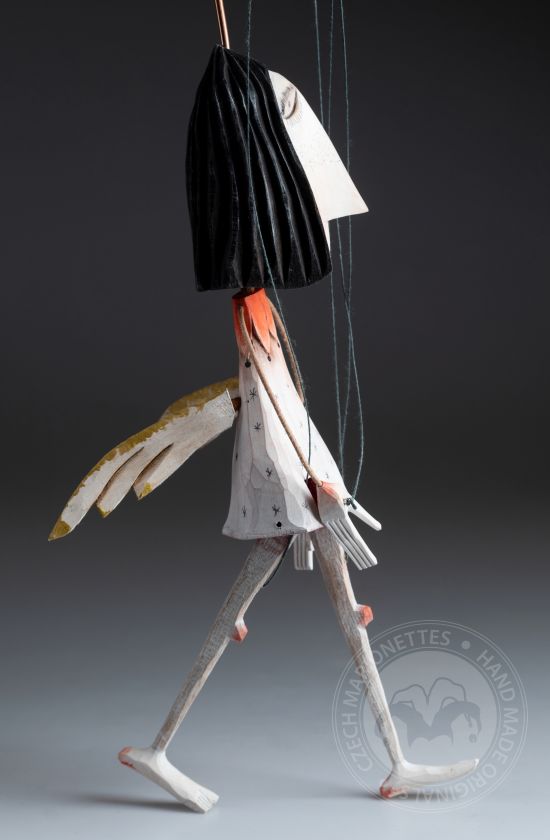 Friendly angel - wooden hand-carved marionette