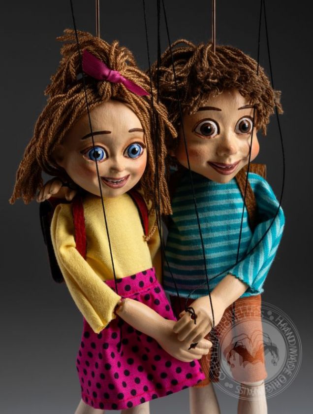 Schoolmates - Lovely couple of marionettes puppets