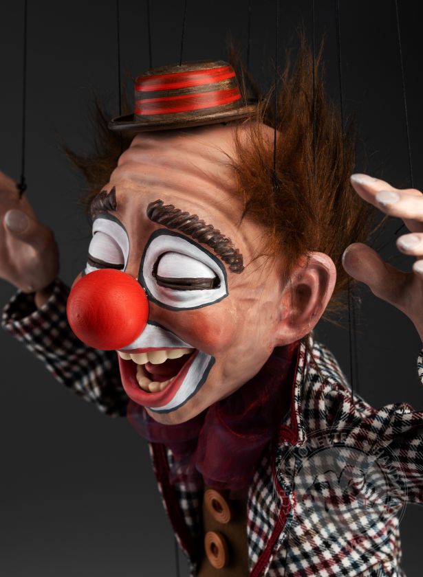 Clown qui rit Marionnette tchèque Marionnette