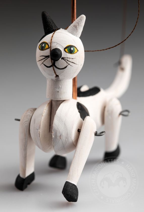 Katze - Mini Marionette aus Holz