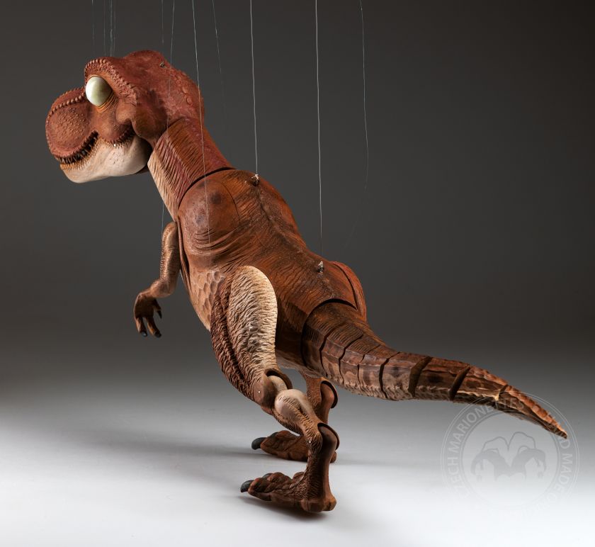 T-Rex - Erstaunliches handgeschnitztes Marionetten-Meisterwerk
