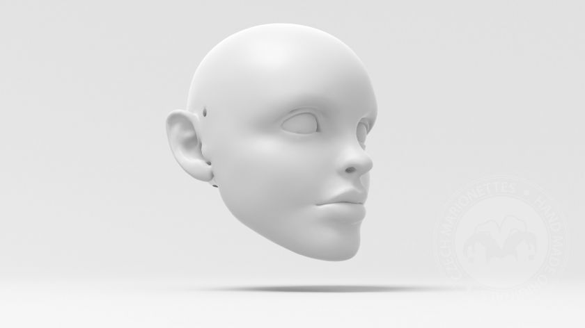 Petite fille, modèle de tête 3D pour marionnette de 60 cm, stl pour impression 3D