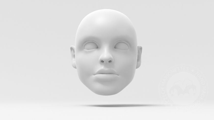 Little Girl, 3D head model for 60cm puppet, stl for 3D printing