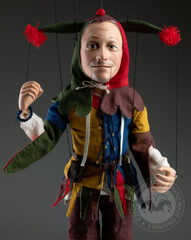 Medieval Man in a Jester Costume - Custom-made Marionette
