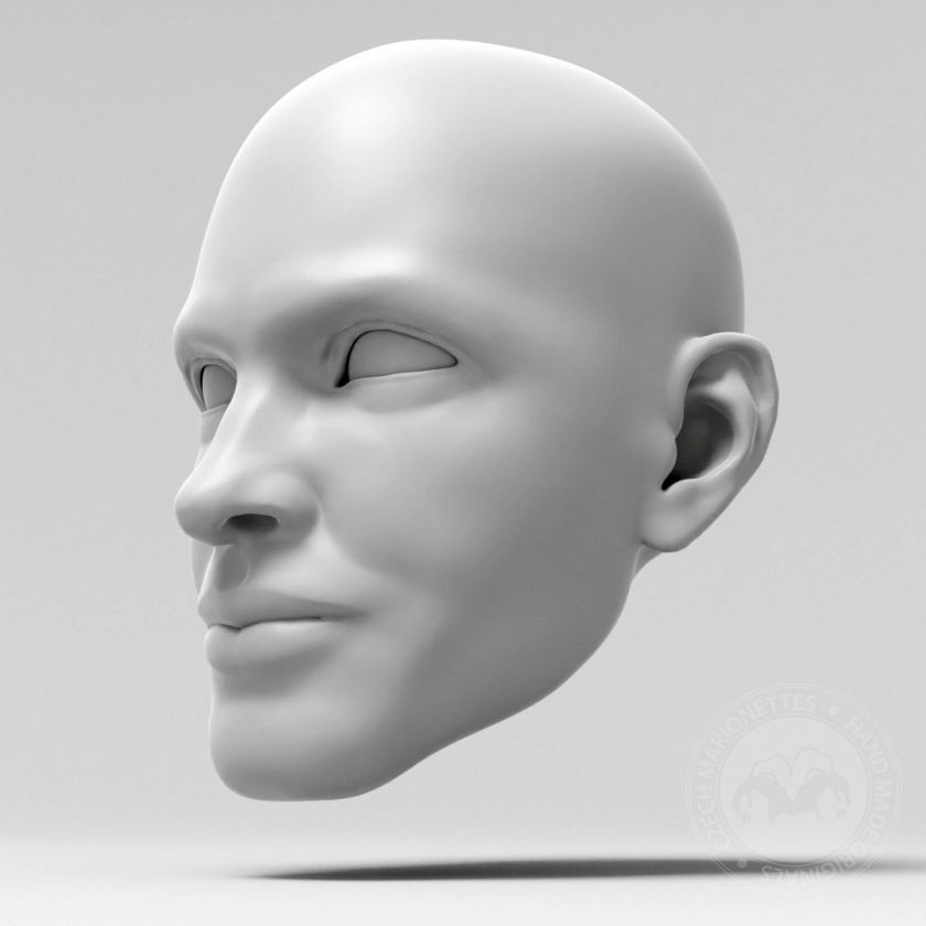 Matroos 3D hoofdmodel, beweegbare ogen, voor 3D afdrukken