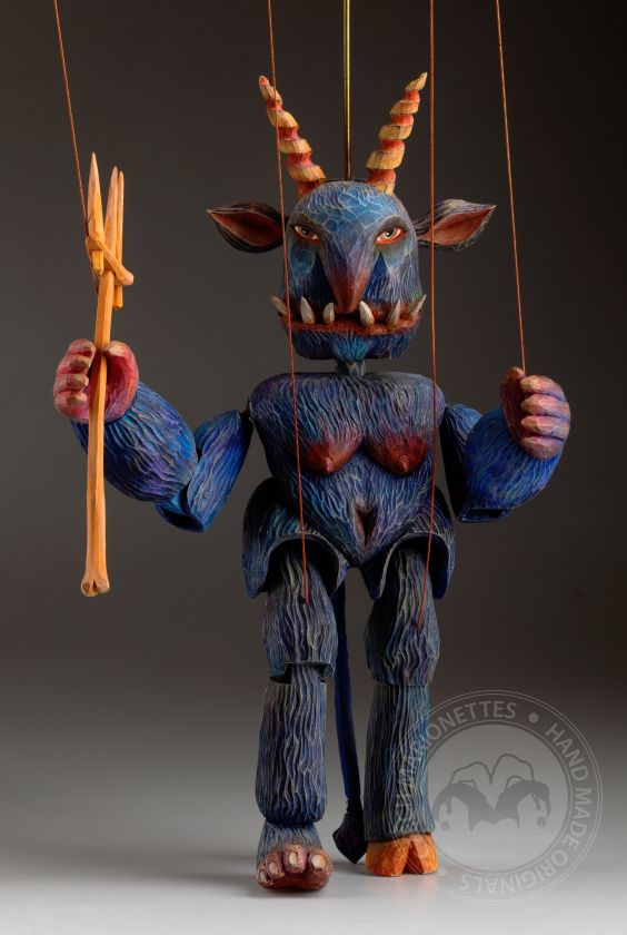 Funky Devil - Marionnette tchèque en bois