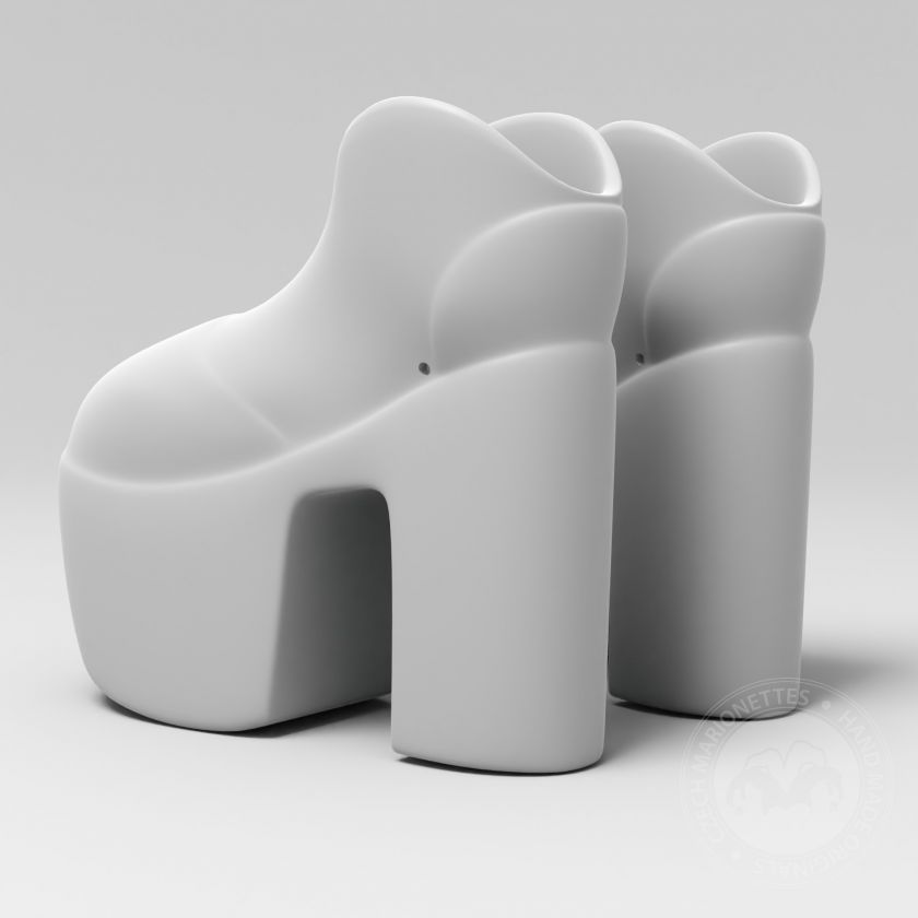 Vysoké boty, 3D model k tisku pro loutku