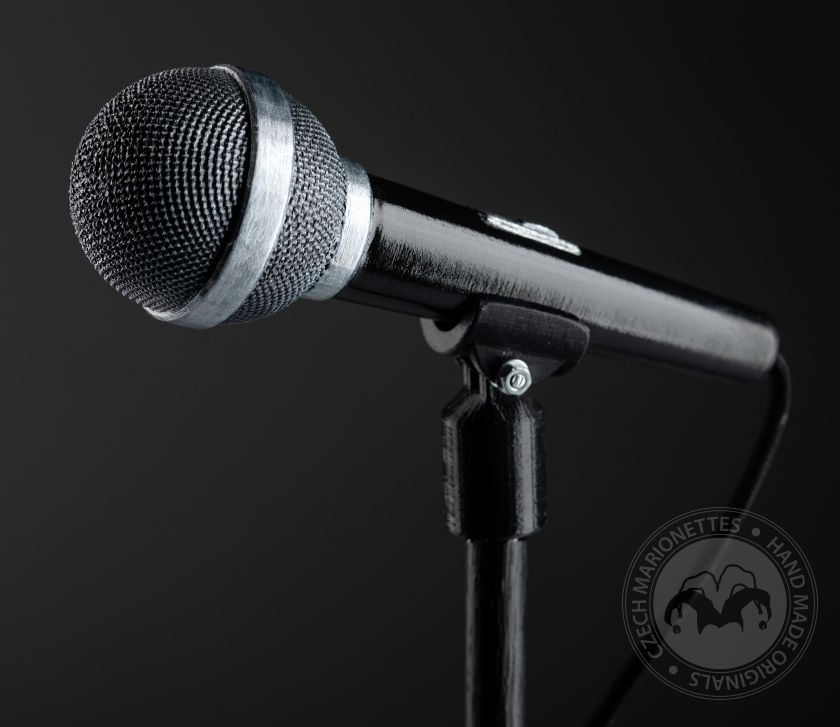 Microphone with a stand for a marionette
