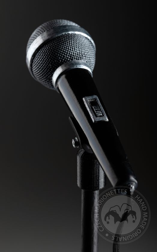 Microphone with a stand for a marionette